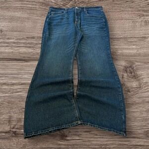 2000s Flared Bootcut Dark Wash Denim Jeans Vintage 36x30